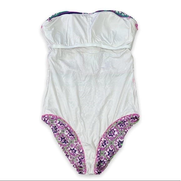 Nanette Lepore Paisley Print Strapless One Piece Swimsuit sz XS - Picture 4 of 10
